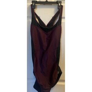 Speedo Womens  Color Block Racer Back One Piece Swim Suit Size Large